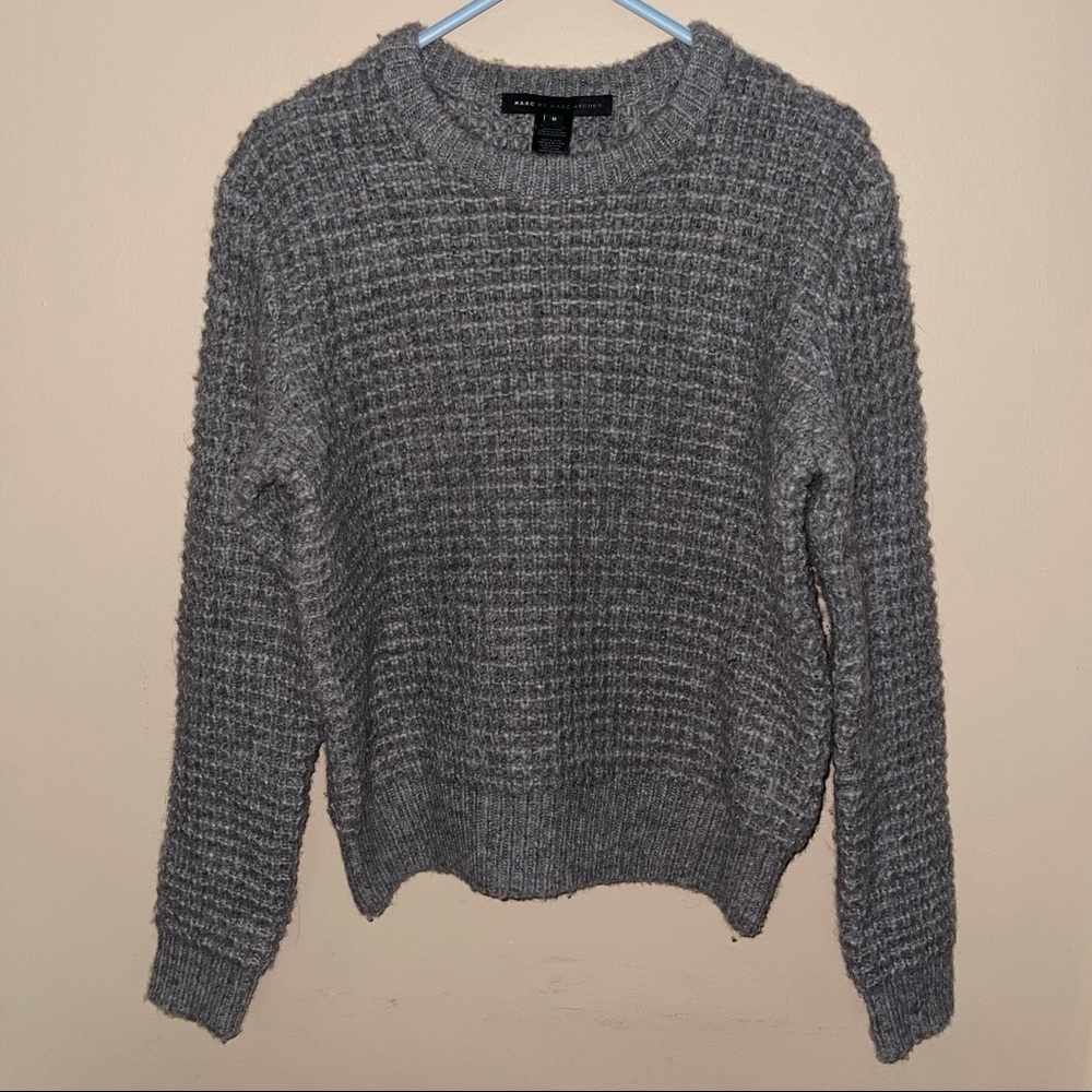 Marc by Marc Jacobs Gray Chunky Waffle Knit Sweater Medium